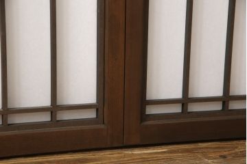 組子障子戸4枚×2セットを新規製作!当店のオーダー建具を参考にご希望のサイズで障子戸を製作。引手を取り付け、プラスチック障子紙を新たに張り、当店商品を参考に着色。(引き戸、建具)