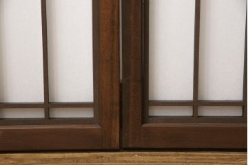組子障子戸4枚×2セットを新規製作!当店のオーダー建具を参考にご希望のサイズで障子戸を製作。引手を取り付け、プラスチック障子紙を新たに張り、当店商品を参考に着色。(引き戸、建具)