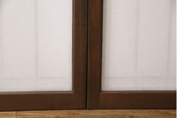 組子障子戸4枚×2セットを新規製作!当店のオーダー建具を参考にご希望のサイズで障子戸を製作。引手を取り付け、プラスチック障子紙を新たに張り、当店商品を参考に着色。(引き戸、建具)