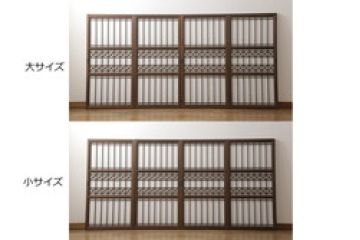 組子障子戸4枚×2セットを新規製作!当店のオーダー建具を参考にご希望のサイズで障子戸を製作。引手を取り付け、プラスチック障子紙を新たに張り、当店商品を参考に着色。(引き戸、建具)