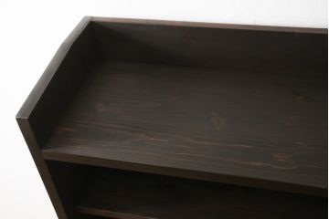 本棚を新規製作!ご希望のデザイン・サイズにて。可動式の棚板を3枚を取り付け、ご自宅の家具に合わせた色に着色。(オープンラック、ブックシェルフ)