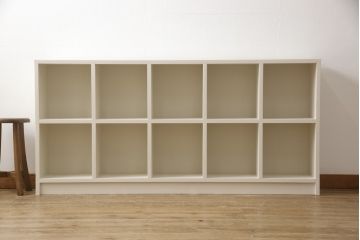 マス目棚を新規製作!ラフジュ工房オリジナルのマス目棚のデザインとサイズを参考に。色味はアンティークホワイトでペイント。(ロッカー、収納棚、本棚、飾り棚、オープンラック)