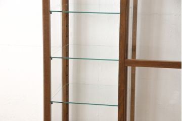 ガラスケースを新規製作!デザインはラフジュ工房オリジナル商品をベースにご希望サイズで製作。色味は明るめの茶色に着色。(ショーケース、陳列棚、飾り棚)