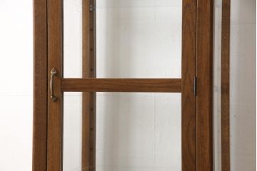 ガラスケースを新規製作!デザインはラフジュ工房オリジナル商品をベースにご希望サイズで製作。色味は明るめの茶色に着色。(ショーケース、陳列棚、飾り棚)