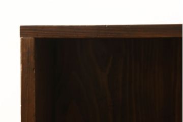 オープン棚を新規製作!ご希望のデザイン・サイズにて。棚板・底板をヒノキ無垢材、背面・天板・左側面は古材で製作。本体の色味は当店商品を参考に着色。(収納棚、戸棚、キャビネット、ラック)