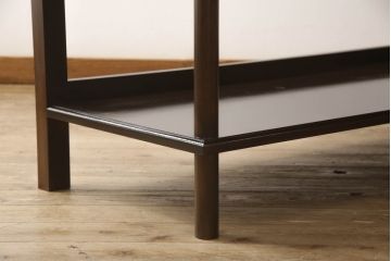 L字型収納棚を新規製作!ご希望の棚数とサイズで製作し、濃い茶色で着色仕上げ。(コーナーラック、飾り棚、オープンラック)