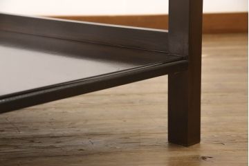 L字型収納棚を新規製作!ご希望の棚数とサイズで製作し、濃い茶色で着色仕上げ。(コーナーラック、飾り棚、オープンラック)