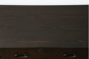 リビングボードを新規製作!引き出し前板には古材を使用。背面は配線用の穴あけ加工。濃い茶色で着色仕上げ。(古金具リメイク、サイドボード、ローボード、収納棚)