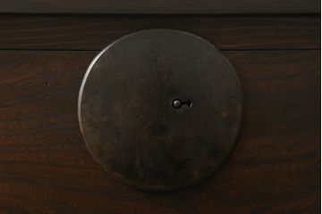 リビングボードを新規製作!引き出し前板には古材を使用。背面は配線用の穴あけ加工。濃い茶色で着色仕上げ。(古金具リメイク、サイドボード、ローボード、収納棚)
