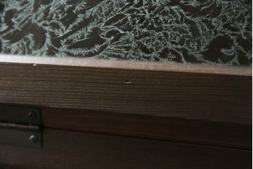 パタパタ扉の下駄箱を新規製作!扉にはアンティーク結霜ガラスを使用。(収納棚、戸棚、ロッカー)