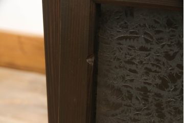 パタパタ扉の下駄箱を新規製作!扉にはアンティーク結霜ガラスを使用。(収納棚、戸棚、ロッカー)
