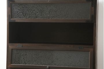パタパタ扉の下駄箱を新規製作!扉にはアンティーク結霜ガラスを使用。(収納棚、戸棚、ロッカー)