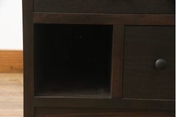 収納棚を新規製作!上段のオープンラック部分には配線用穴あけ加工。キャスターの取り付け。(サイドキャビネット、引き出し、サイドボード)