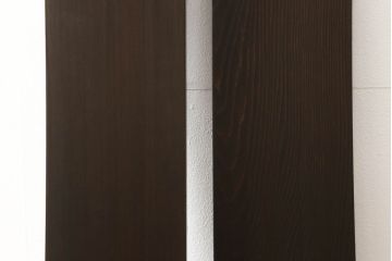 ガラス戸に合わせた戸枠を新規製作!本体に合わせて着色仕上げ。(建具)