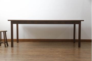 両面引き出し付きの作業台を新規製作!(8人掛けダイニングテーブル、6人掛け)