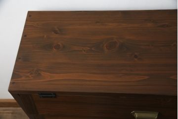 パタパタ扉の収納棚を新規製作!ヒノキ無垢材使用。(戸棚、キャビネット、ロッカー、下駄箱)
