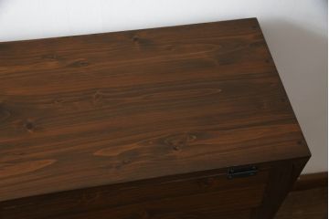 パタパタ扉の収納棚を新規製作!ヒノキ無垢材使用。(戸棚、キャビネット、ロッカー、下駄箱)