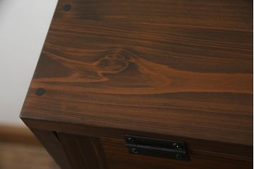 パタパタ扉の収納棚を新規製作!ヒノキ無垢材使用。(戸棚、キャビネット、ロッカー、下駄箱)