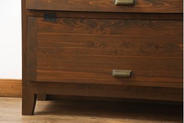 パタパタ扉の収納棚を新規製作!ヒノキ無垢材使用。(戸棚、キャビネット、ロッカー、下駄箱)