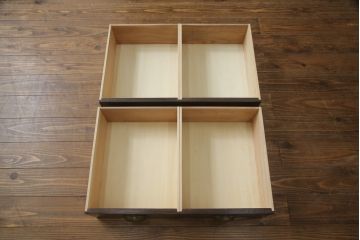 重ね戸棚を新規製作!棚や引き出し位置をご希望に合わせて製作し、色は参考商品に合わせて濃い茶色で着色仕上げ。(食器棚、収納棚、カップボード、キャビネット、飾り棚、引き出し)