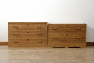 三段重ね桐箪笥をチェストにリメイク!中段は天板、下段は取っ手取り付け。木地色仕上げでナチュラルに。