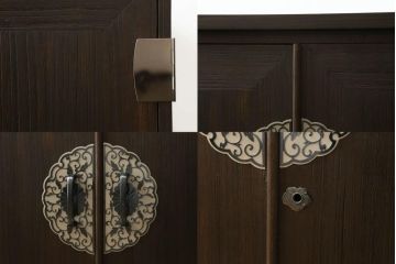 桐箪笥の中段・下段を箪笥にリメイク!中段は天板を取り付け、開き戸内の衣装盆は半分にして6杯に加工し、中央の仕切り製作。下段は天板を取り付け、台輪は希望の高さにカットして取り付け。色味は先にリメイクした商品に色合わせ。