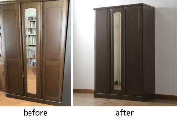 ワードローブを綺麗に再生!高品質リペアを施し、防カビ材を塗布して仕上げ。