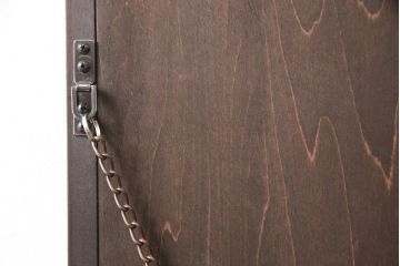 鏡台をウォールミラーにリメイク!鏡部分を取り外し、裏面・四方に板を貼り、木枠を取り付け。チェス系に着色仕上げ。