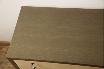 ワードローブとチェストを使って新たなチェストにリメイク!外側はワードローブを、内側はチェストの構造を使用。引き出しに取っ手を付けて、バイカラーに。