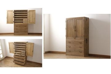 桐箪笥を綺麗に再生!洗浄し、ふさは新しいものに交換。木地色仕上げ。