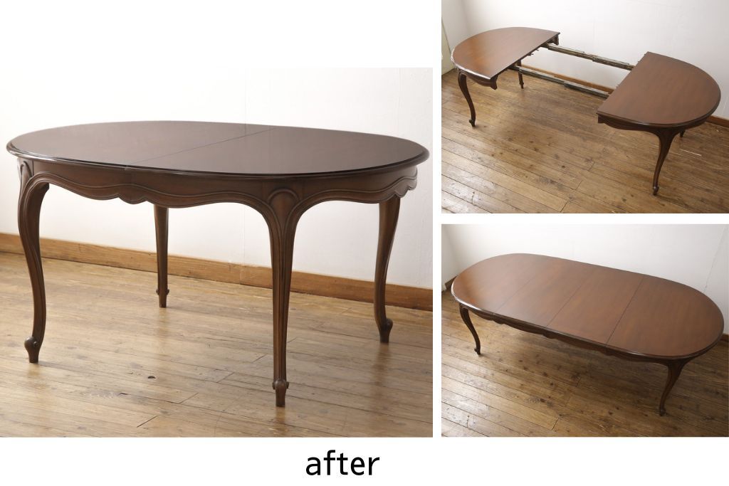 ダイニングテーブルを綺麗に再生!高品質リペアを施し、天板はセラウッド塗装で仕上げ。