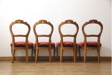 チェア4脚の高さをリメイク!高品質リペアを施し、脚をカットしてリサイズ。木部は本体の色味に合わせて仕上げ。