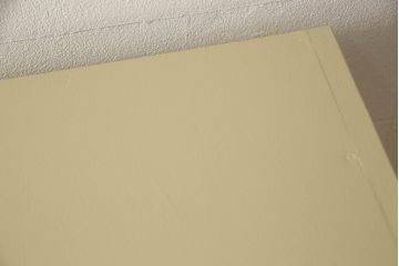 2段重ね箪笥を2つのチェストにリメイク!上段開き戸内は、左側は引き出し、右側は棚仕様に加工。下段は天板を取り付け、幅を小さくリサイズ。1段目の引き出しを横並び2杯に加工。いずれもモカベージュにペイント仕上げ。