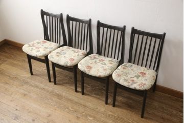 チェアの座面を張り替えてリメイク!高品質リペアを施し、座面をお好みの生地に張り替え。木部は現状の色味に仕上げ。