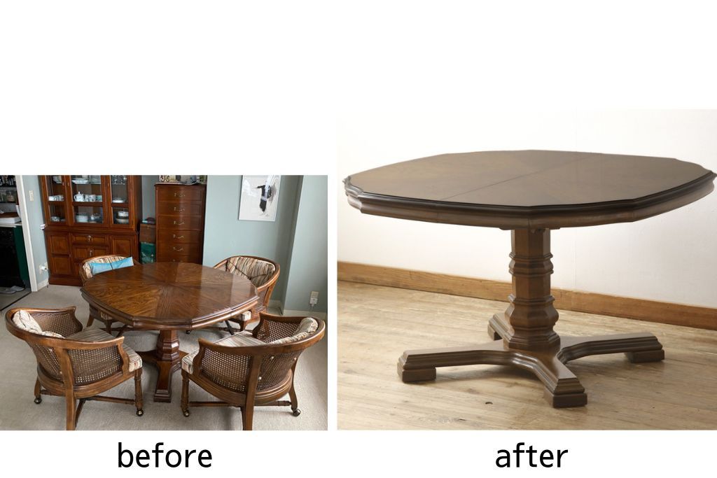テーブルを綺麗に再生!天板は元の塗装を剥離し再塗装。
