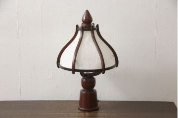 スタンドライトを綺麗に再生!木部分の修繕、和紙貼り直し。修繕箇所は本体と馴染ませ、本体は現状をベースにして着色。