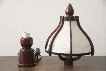 スタンドライトを綺麗に再生!木部分の修繕、和紙貼り直し。修繕箇所は本体と馴染ませ、本体は現状をベースにして着色。