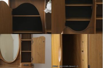 ドレッサーとチェアを綺麗に再生!高品質リペアを施し、防カビ材を塗布。元の色味に合わせて着色。