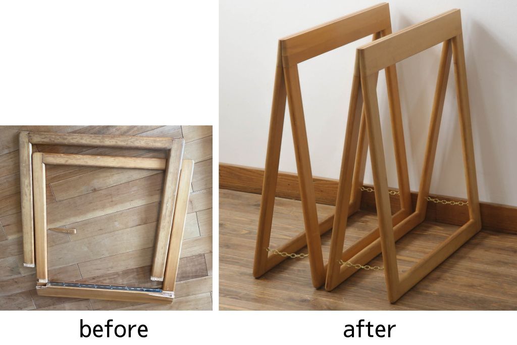 テーブルの脚を綺麗に再生!クリーニング・キズ部分の着色・ワックスがけ。強度上差支えがある部分の埋木加工。ストッパーの取り付け。