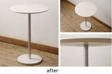サイドテーブルをペイントリメイク!高品質リペアを施し、金属部分はリタッチ。ご希望の色にペイント仕上げ。