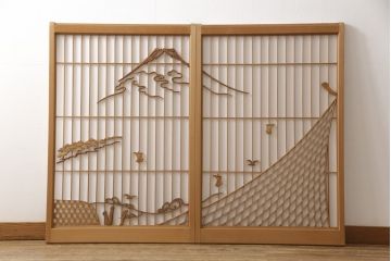 障子戸を綺麗に再生!クリーニング作業を行い、障子をプラスチック障子に張り替え。