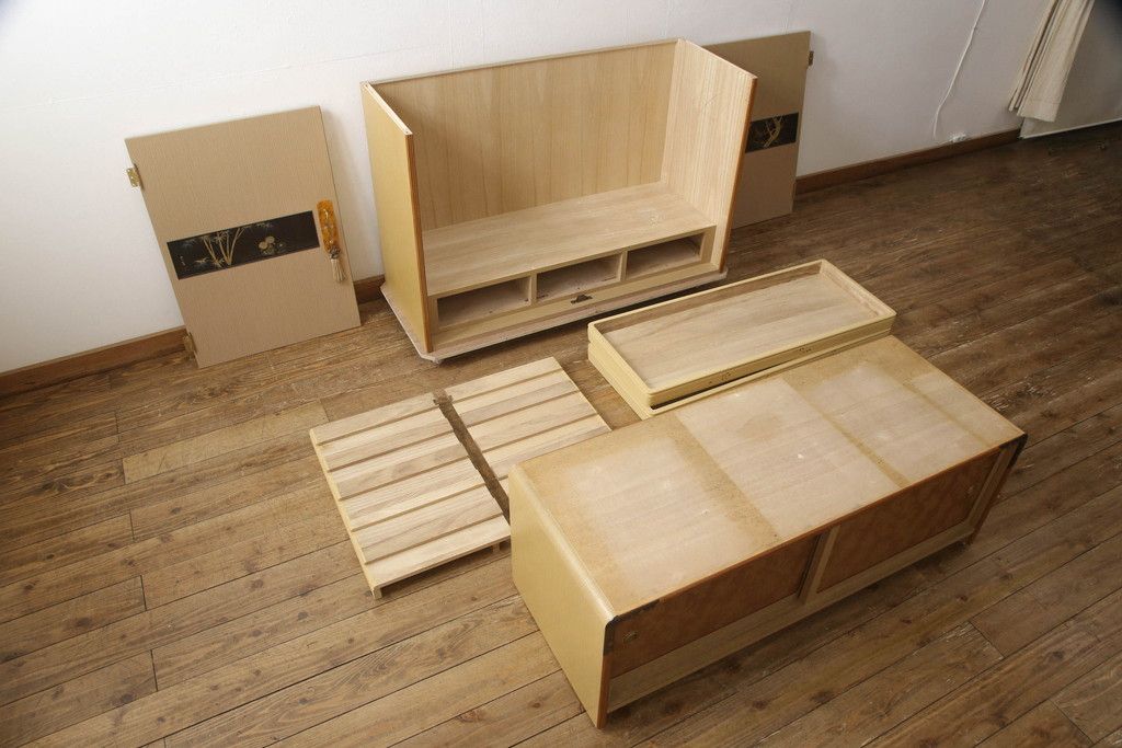 桐箪笥の上段を2分割にリメイク!上部と下部をはめ込む仕様に変更。背板に補強材を追加。