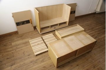 桐箪笥の上段を2分割にリメイク!上部と下部をはめ込む仕様に変更。背板に補強材を追加。