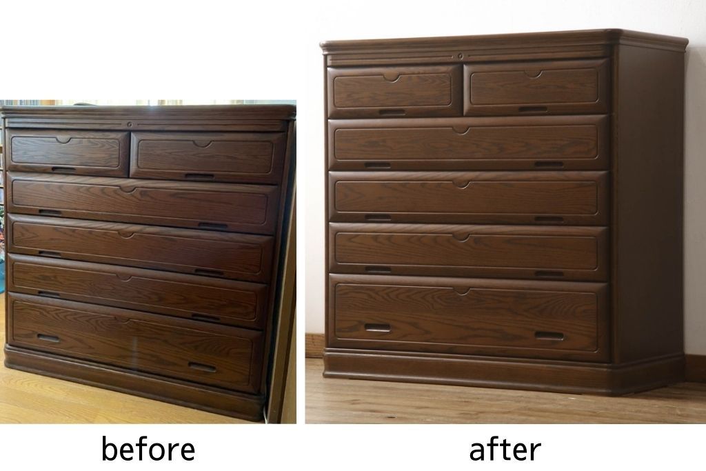 箪笥を小さくリメイク!高品質リペアを施し、奥行きを小さくリサイズ。