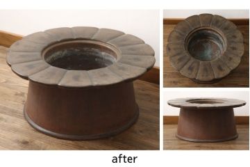 火鉢を綺麗に再生!高品質リペアを施し、殺虫のために燻蒸作業。