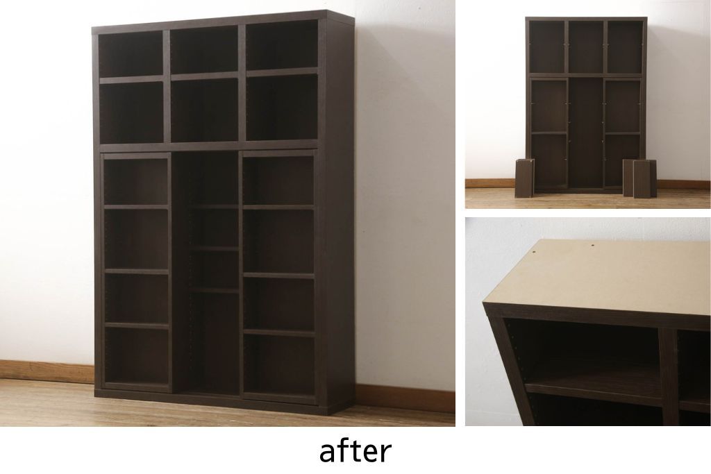 本棚の高さを低くリメイク!天板固定は目立たない方法で加工。