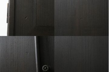 桐箪笥をローボードとチェストにリメイク!上段は引き戸に組子デザインのレーザー加工を。取っ手も交換し、天板と脚を取り付けローボードに。中下段は引き出しにレーザー組子を取り入れ、元の形を活かしつつチェストに。2台ともチェス系に着色して仕上げ。