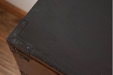 アンティーク家具　R-1　古民具・骨董　前面栗材の二段重ね米沢箪笥(衣装箪笥)(3)
