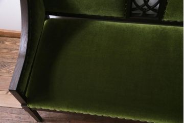 【オーダー注文・受注生産商品】ラフジュ工房オリジナル　大正ロマンな二人掛けアンティークソファ