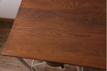 【オーダー注文・受注生産商品】格納スツール付きテーブル　6脚(6人掛け、ダイニングテーブル、作業台)
